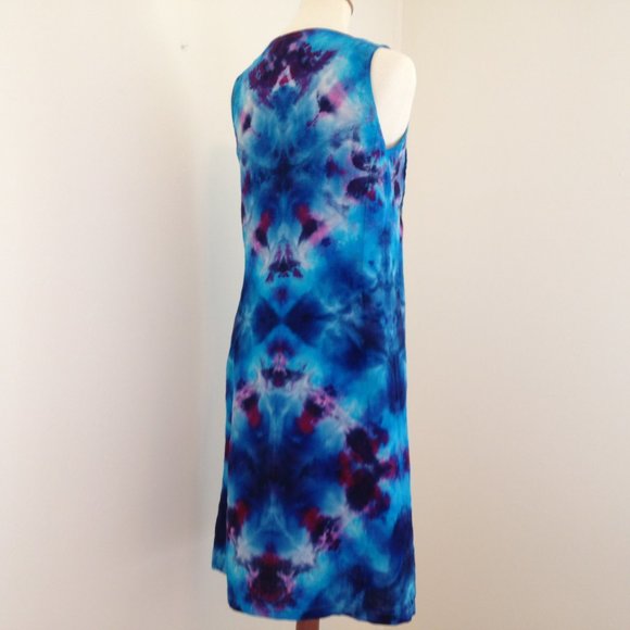Vintage 90s LL Bean Linen Dress Tie Dye size M - Picture 7 of 15